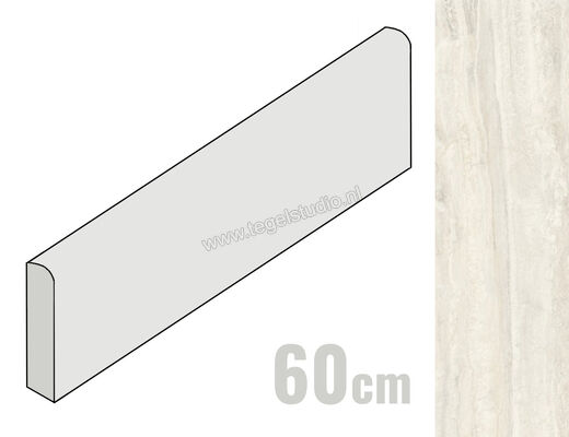  Sant Agostino Invictus Ivory 7.3x60 cm Plint Glanzend Vlak Krystal CSABIIVK60 | 314567