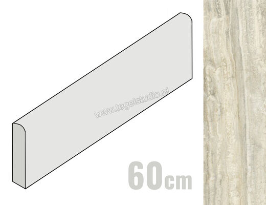 Sant Agostino Invictus Beige 7.3x60 cm Plint Glanzend Vlak Krystal CSABIBGK60 | 314570