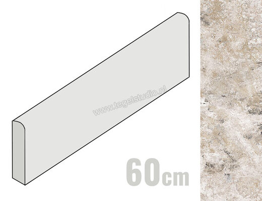  Sant Agostino Metastone Mud 7.3x60 cm Plint Mat Vlak Naturale CSABMEMU60 | 314585