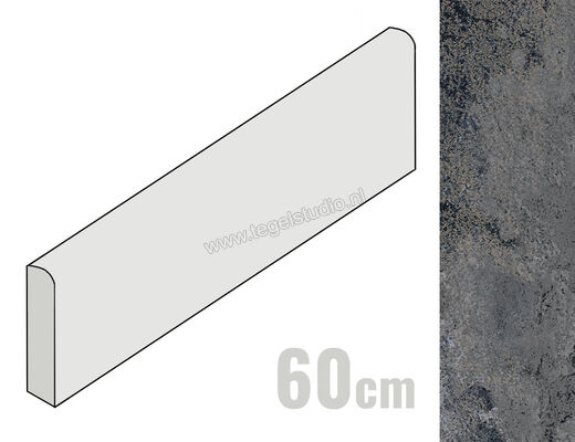  Sant Agostino Metastone Night 7.3x60 cm Plint Mat Vlak Naturale CSABMENI60 | 314588