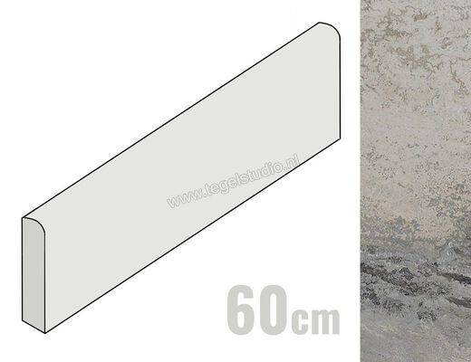  Sant Agostino Metastone Fog 7.3x60 cm Plint Mat Vlak Naturale CSABMEFO60 | 314606