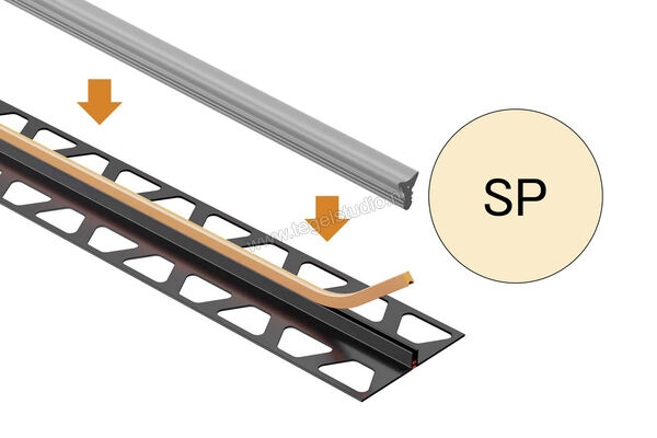 Schlüter Systems DILEX-FIS Inlage 30 m Rol Silicon SP - zacht perzik Sterkte: 7 mm Breedte: 3,5 mm Lengte: 30 m FIS300SP | 317197