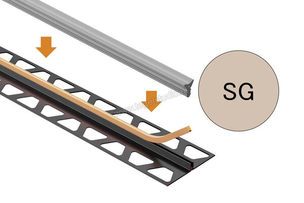 Schlüter Systems DILEX-FIS Inlage 30 m Rol Silicon SG - steengrijs Sterkte: 7 mm Breedte: 3,5 mm Lengte: 30 m FIS300SG | 317212