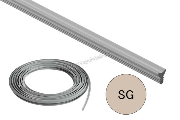 Schlüter Systems DILEX-FIS Inlage 30 m Rol Silicon SG - steengrijs Sterkte: 7 mm Breedte: 3,5 mm Lengte: 30 m FIS300SG | 317215