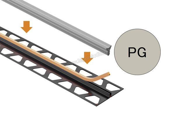 Schlüter Systems DILEX-FIS Inlage 30 m Rol Silicon PG - pastelgrijs Sterkte: 7 mm Breedte: 3,5 mm Lengte: 30 m FIS300PG | 317227