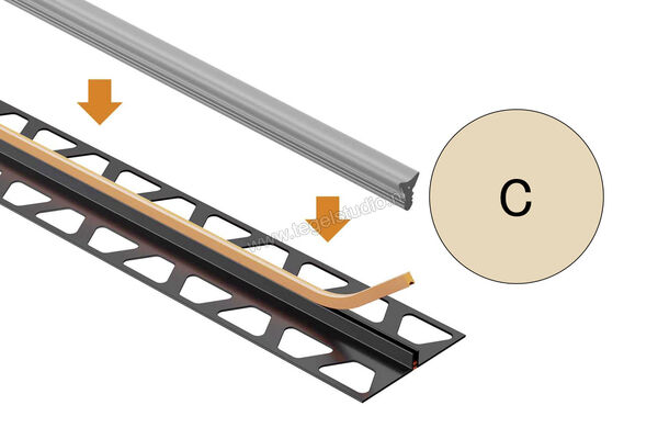 Schlüter Systems DILEX-FIS Inlage 30 m Rol Silicon C - creme Sterkte: 7 mm Breedte: 3,5 mm Lengte: 30 m FIS300C | 317317