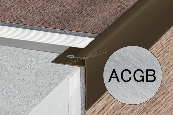  Schlüter Systems VINPRO-STEP-R Trapprofiel Aluminium ACGB -Alu, chroom geborsteld geanodiseerd Sterkte: 7,5 mm Lengte: 2,5 m VPSTRL75ACGB | 317416