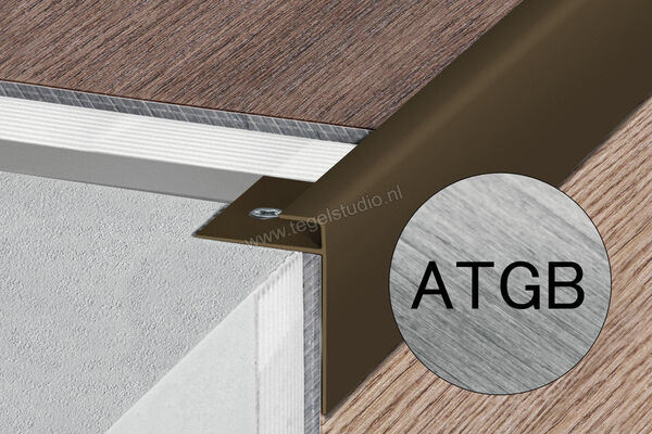  Schlüter Systems VINPRO-STEP-R Trapprofiel Aluminium ATGB - Alu, titanium geborsteld geanodiseerd Sterkte: 6,5 mm Lengte: 2,5 m VPSTRL65ATGB | 317419