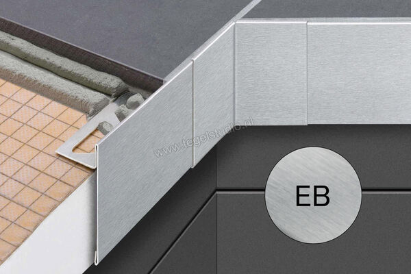 Schlüter Systems SCHIENE-STEP-EB Buitenhoek 90° Roestvast staal V2A geborsteld EB - Roestvast staal geborsteld Sterkte: 11 mm E90/SS110EB39 | 317662