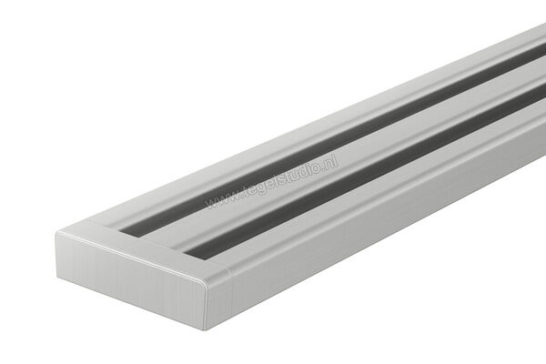  Schlüter Systems KERDI-LINE-VARIO WAVE 42 Inkortbaar W-vormig afwateringsprofiel Roestvast staal V4A EB - Roestvast staal V4A geborsteld zilver Sterkte: 10 mm Breedte: 42 mm Lengte: 1,8 m KLVR1D10EB180 | 319894