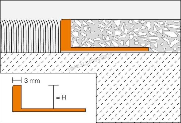  Schlüter Systems SCHIENE-V Afsluitprofiel Aluminium A - Aluminuim Sterkte: 10 mm Lengte: 2,50 m A100V | 320281