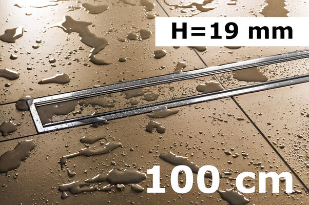 Schlüter Systems KERDI-LINE-C Profielframes Goot met de afdekkingen 100cm H=19mm - Design Framed Roestvast staal V4A EB - Roestvast staal V4A geborsteld zilver Sterkte: 19 mm Lengte: 1 m KLCA19EB100 | 320350