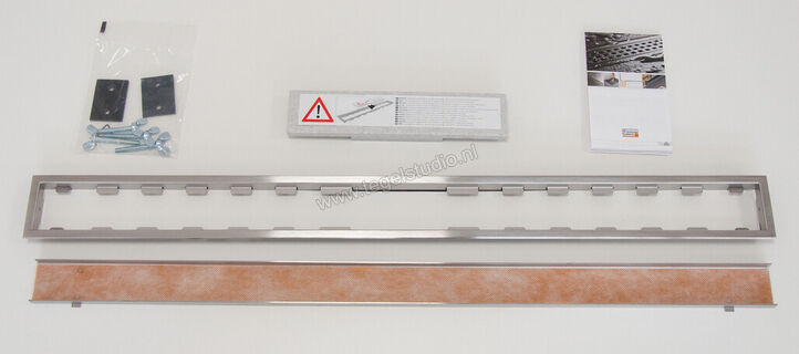 SchlÃ¼ter Systems KERDI-LINE-C Profielframes Goot met de afdekkingen 100cm H=19mm - Design Framed Roestvast staal V4A EB - Roestvast staal V4A geborsteld zilver Sterkte: 19 mm Lengte: 1 m KLCA19EB100 | 320392