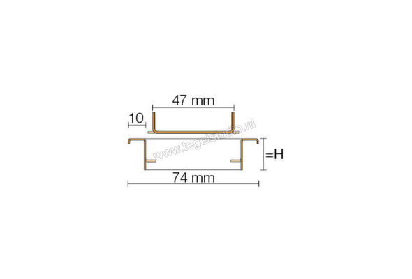 Schlüter Systems KERDI-LINE-C Profielframes Goot met de afdekkingen 100cm H=19mm - Design Framed Roestvast staal V4A EB - Roestvast staal V4A geborsteld zilver Sterkte: 19 mm Lengte: 1 m KLCA19EB100 | 320398