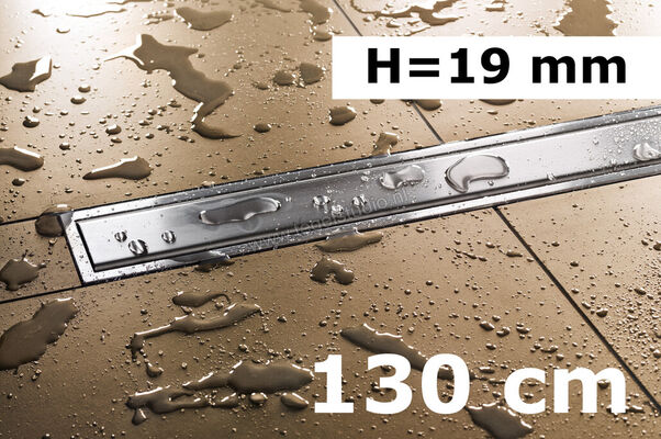 Schlüter Systems KERDI-LINE-A Profielframes Goot met de afdekkingen 130cm H=19mm - Design Solid Roestvast staal V4A EB - Roestvast staal V4A geborsteld zilver Sterkte: 19 mm Lengte: 1,3 m KLA19EB130 | 320509