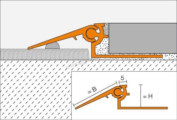 Schlüter Systems RENO-AEV AEVT200B40/100 Overgangsprofiel Sterkte: 20 mm Breedte: 40 mm Lengte: 1,00 m AEVT200B40/100 | 320725