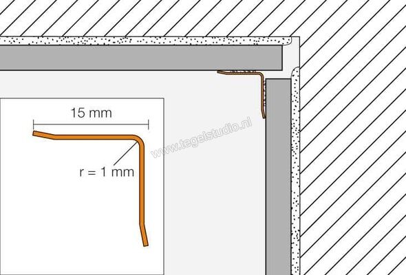  Schlüter Systems ECK-KI-E KI15E/150 Hoekprofiel Breedte: 15 mm Lengte: 1,5 m KI15E/150 | 320902