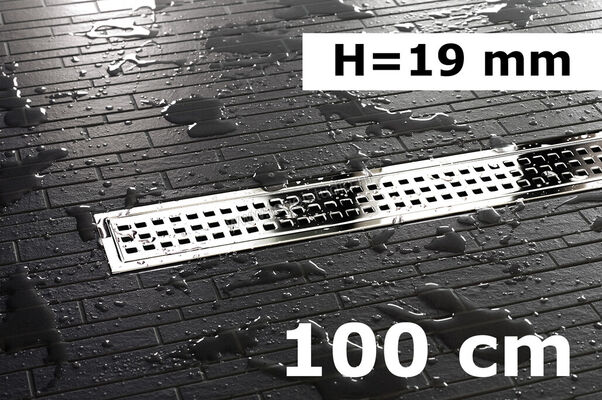  SchlÃ¼ter Systems KERDI-LINE-B Profielframes Goot met de afdekkingen 100cm H=19mm - Design Square Roestvast staal V4A EP Roestvast staal V4A hoogglans gepolijst - zilver Sterkte: 19 mm Lengte: 1 m KLB19EP100 | 321481