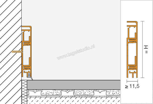 Schluter Designbase-SLZ Grey 11/32 In. X 8 Ft. 2-1/2 In. PVC Sealing Lip For Aluminum Edge Trim Dbzsll