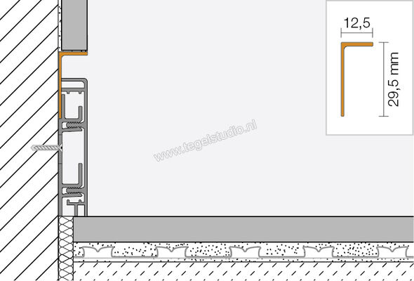  Schlüter Systems DESIGNBASE-SG-AE DBSG125AE Sterkte: 12,5 mm Lengte: 2,5 m DBSG125AE | 322537
