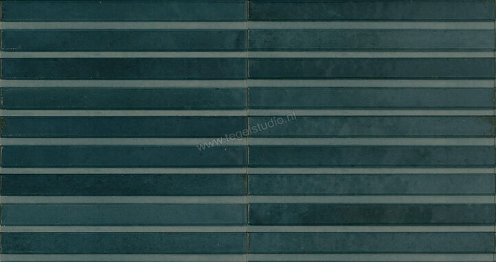 Marazzi Lume Blue 6x24 cm Decor 3D Rake Glanzend Gestructureerd Lux MP9H | 322915