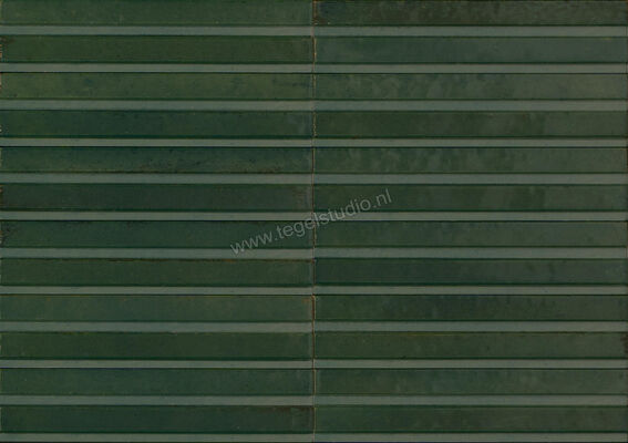 Marazzi Lume Green 6x24 cm Decor 3D Rake Glanzend Gestructureerd Lux MP9L | 322948