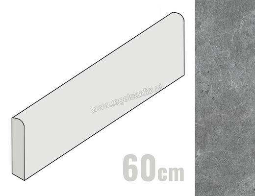  Marazzi Mystone Pietra Ligure Antracite 7x60 cm Plint Mat Vlak Naturale MPKZ | 323023