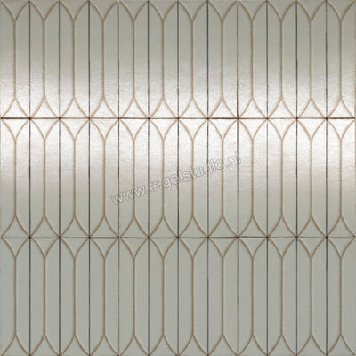  Marazzi Terramater Dune 9.1x37.5 cm Wandtegel Struttura 3D Losanga Glanzend Gestructureerd Lux MPM6 | 323380