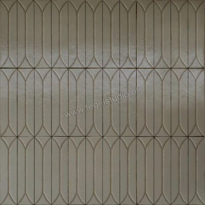  Marazzi Terramater Muschio 9.1x37.5 cm Wandtegel Struttura 3D Losanga Glanzend Gestructureerd Lux MPM4 | 323386