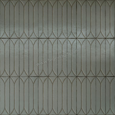  Marazzi Terramater Lichene 9.1x37.5 cm Wandtegel Struttura 3D Losanga Glanzend Gestructureerd Lux MPM3 | 323398