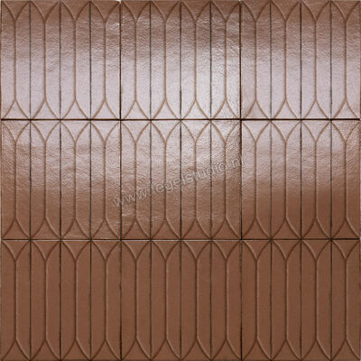  Marazzi Terramater Cotto 9.1x37.5 cm Wandtegel Struttura 3D Losanga Glanzend Gestructureerd Lux MPM2 | 323401