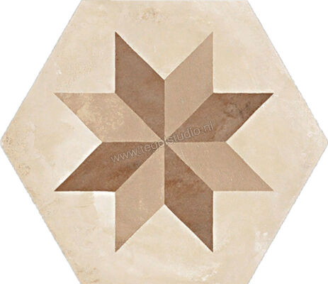  Marca Corona Terra Stella Esagona Vers. C 21.6x25 cm Decor Mat Vlak 0403 | 32572