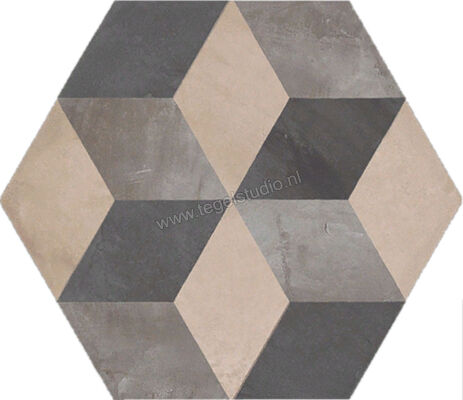  Marca Corona Terra Cubo Esagona Vers. F 21.6x25 cm Decor Mat Vlak 0400 | 32584