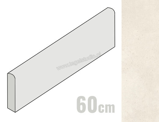  Imola Ceramica Replay Extra White WX 6x60 cm Plint Mat Vlak Natural REPLAY BT60WX | 327511