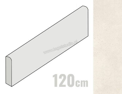  Imola Ceramica Replay Extra White WX 6x120 cm Plint Mat Vlak Natural REPLAY BT120WX | 327529