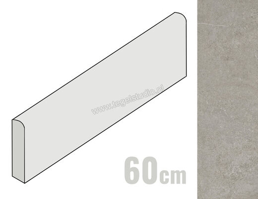  Imola Ceramica Stoncrete Silver AG 6x60 cm Plint Mat Gestructureerd Naturale STCR BT60AG | 330447