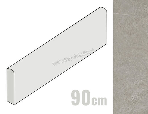  Imola Ceramica Stoncrete Silver AG 6x90 cm Plint Mat Gestructureerd Naturale STCR BT90AG | 330450