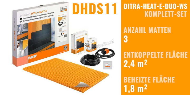 Schlüter Systems DITRA-HEAT-E-DUO-WS Verwarming Volledige set voor de wand DHDS11 | 33061