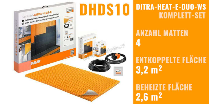 Schlüter Systems DITRA-HEAT-E-DUO-WS Verwarming Volledige set voor de wand DHDS10 | 33062