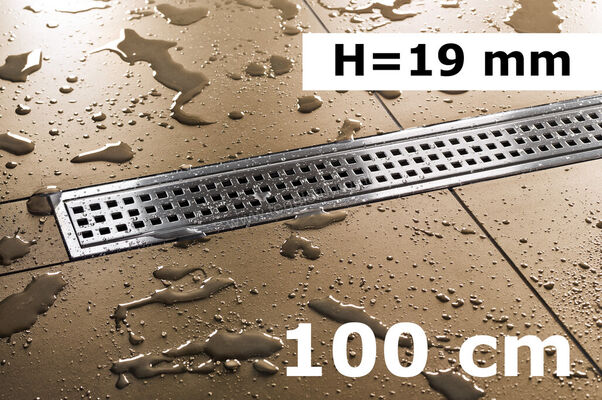 Schlüter Systems KERDI-LINE-B Profielframes Goot met de afdekkingen 100cm H=19mm - Design Square Roestvast staal V4A EB - Roestvast staal V4A geborsteld zilver Sterkte: 19 mm Lengte: 1 m KLB19EB100 | 334140