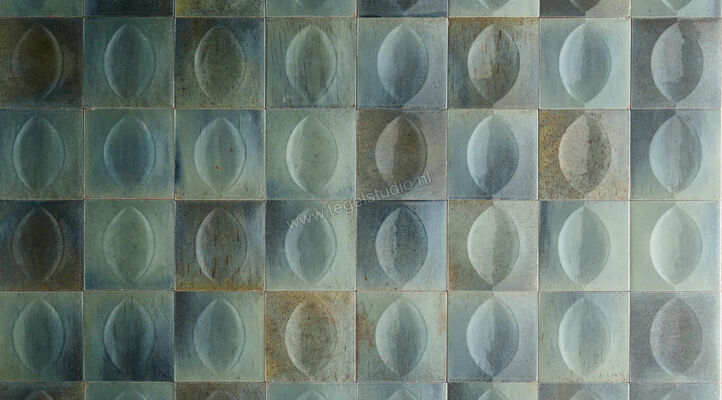  Ragno Gleeze Turchese 10x10 cm Decor Struttura Egg Glanzend Gestructureerd Naturale R8GU | 334221
