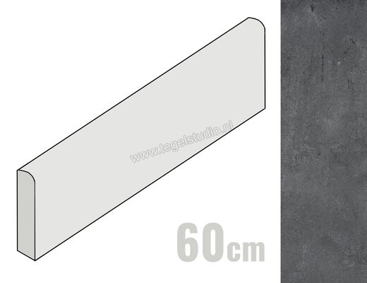  Ragno Clayton Dark Grey 7x60 cm Plint Mat Vlak Naturale RAQW | 344588