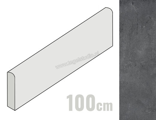  Ragno Clayton Dark Grey 7x100 cm Plint Mat Vlak Naturale RAQL | 344609