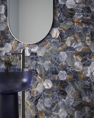  Sant Agostino Star Onyx Indigo 30x34.5 cm Decor Maxi Class Krystal Glanzend Vlak Krystal CSAMCONK34 | 345785