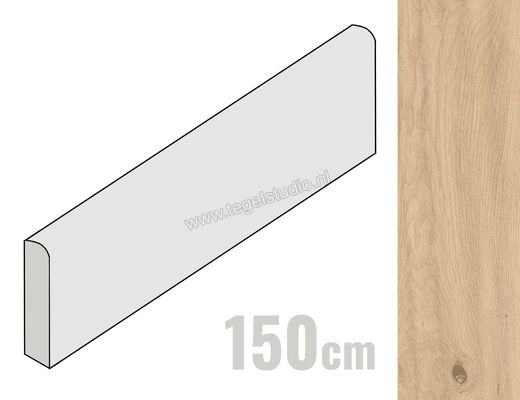  Atlas Concorde Log Bright Oak 7.2x150 cm Plint Mat Vlak Naturale AX30 | 349208
