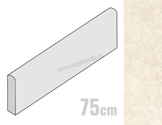  Ragno Realstone_Argent Avorio 7x75 cm Plint Mat Vlak Naturale R9TM | 349583