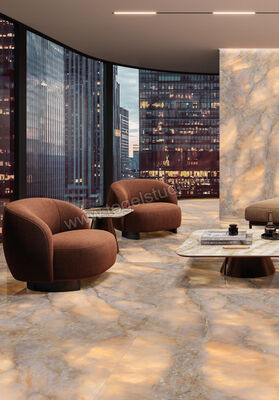  Emilceramica Tele Di Marmo Lumia Golden Ambra 120x120 cm Vloertegel / Wandtegel Glanzend Vlak Full Lappato EN84 | 353362