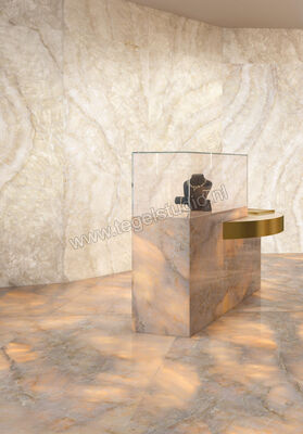  Emilceramica Tele Di Marmo Lumia Golden Ambra 120x120 cm Vloertegel / Wandtegel Glanzend Vlak Full Lappato EN84 | 353374