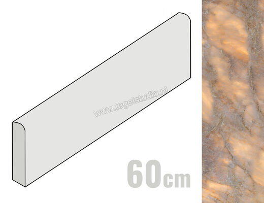  Emilceramica Tele Di Marmo Lumia Golden Ambra 7x60 cm Plint Glanzend Vlak Full Lappato ENCQ | 353518