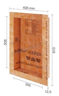  Schlüter Systems KERDI-BOARD-N Nissenset 305x508x89 mm Sterkte: 508 mm Breedte: 305 mm KB12N305508A1 | 353533